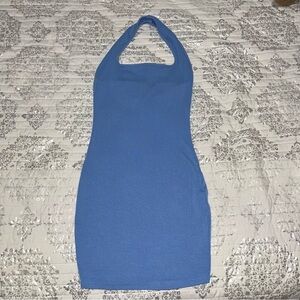 Blue Halter Neck Dress
